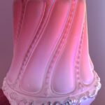 Hinks Banquet lamp cranberry vaseline glass font, Hinks collar and burner - Image 2