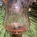 English ceramic oil lamp c1895. Hand painted font and base - Image 2