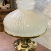 Hybrid Aladdin oil lamp Bottle Green Corinthian glass base