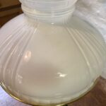 Hybrid Aladdin oil lamp Bottle Green Corinthian glass base - Image 3