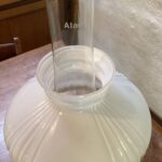 Hybrid Aladdin oil lamp Bottle Green Corinthian glass base - Image 4