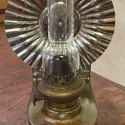 Painted Tin Wall Oil Lamp with new reflector shade