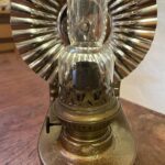 Painted Tin Wall Oil Lamp with new reflector shade - Image 3