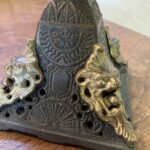 English Victorian 2 toned blue font hand painted oil lamp - Image 3