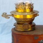 Original Hinks Wall Lamp unusual lever lift single wick c1890 - Image 2