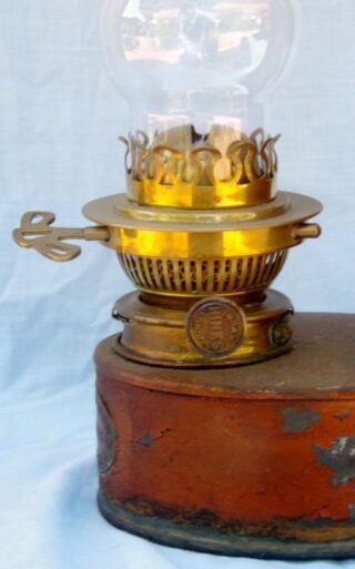 Original Hinks Wall Lamp unusual lever lift single wick c1890 - Image 2