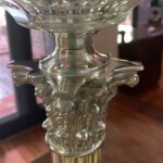 Hinks lamp marked base, font and burner c1895, Victorian etched blue shade - Image 4