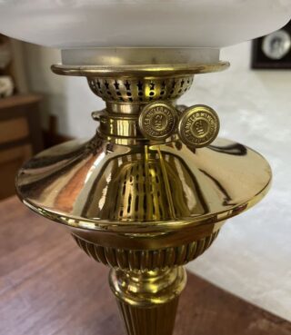 Wright and Butler Oil Lamp Green Ceramic Base - Image 2