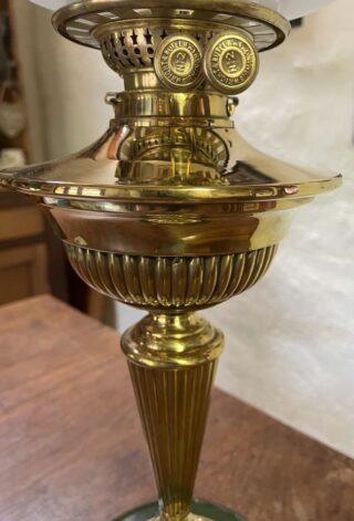 Wright and Butler Oil Lamp Green Ceramic Base - Image 3