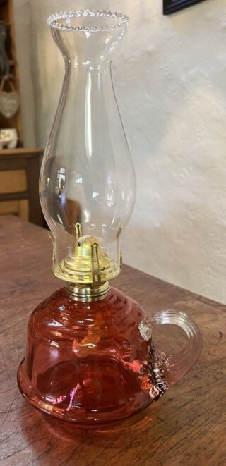 Cranberry Finger lamp bell shape font candy stripe handle - Image 5