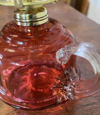 Cranberry Finger lamp bell shape font candy stripe handle