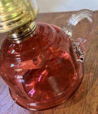 Cranberry Finger lamp bell shape font candy stripe handle - Image 4
