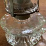 Finger lamp c1930's clear glass font - Image 2