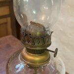 Depression Australian Crown Crystal Glass Co. oil lamp English slip burner - Image 3