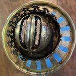 Hinks Blue Glass Font and Base oil lamp - Image 3