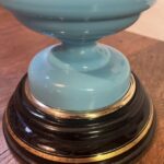 Hinks Blue Glass Font and Base oil lamp - Image 7