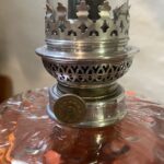 Nickel and Glass oil lamp with 14''' burner and chimney - Image 4