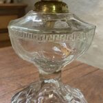 Greek Key new collar and burner Depression Clear Glass Oil Lamp - Image 2