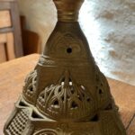 Victorian Cast Iron Base Lamp Rd No 328879, cranberry font - Image 2