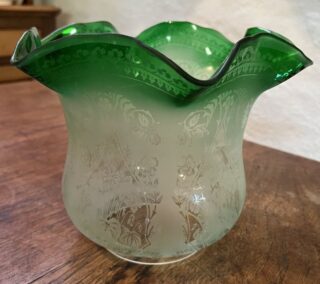 4" Tulip Green Tipped Glass Shade