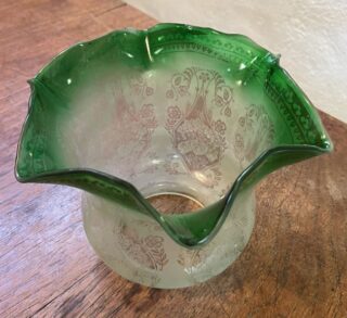 4" Tulip Green Tipped Glass Shade - Image 2