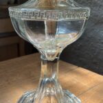 'Tall Harrison' Crown Crystal glass ware oil lamp - Image 2