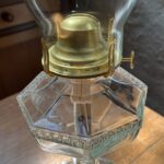 'Tall Harrison' Crown Crystal glass ware oil lamp - Image 3