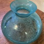 7 1/4" Blue Cupid Etched glass shade - Image 3
