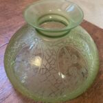 7 1/4" Green Cupid Etched Glass Shade - Image 2