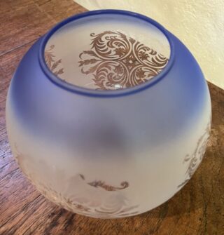 4" Etched Ball Shade Blue Tinge Top - Image 2
