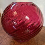 4" Ruby Red Ball Swirl Glass Shade
