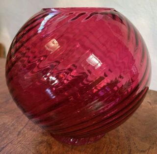 4" Ruby Red Ball Swirl Glass Shade