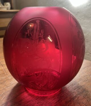 4" Ruby Red Ball Glass Shade Medium
