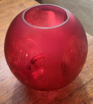 4" Ruby Red Ball Glass Shade Medium - Image 2