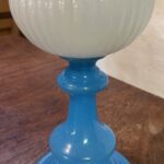American Cape Cod Glass opal font and blue base - Image 3