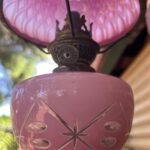 Pink 'Brilliant Cut' glass font Piano/Peg oil lamp - Image 4