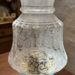 Hinks Blue Glass Font and Base oil lamp - Image 9