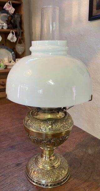 Miller No 2 brass oil lamp