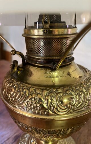 Miller No 2 brass oil lamp - Image 4