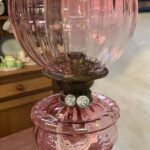 Victorian original cranberry font and shade oil lamp - Image 2