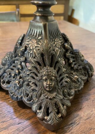 Victorian original cranberry font and shade oil lamp - Image 6