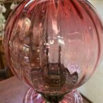 Victorian original cranberry font and shade oil lamp - Image 7