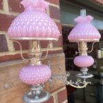Pair Lilac Pink piano peg lamps - Image 4