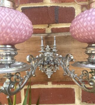 Pair Lilac Pink piano peg lamps - Image 3