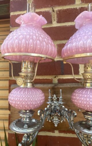 Pair Lilac Pink piano peg lamps - Image 5