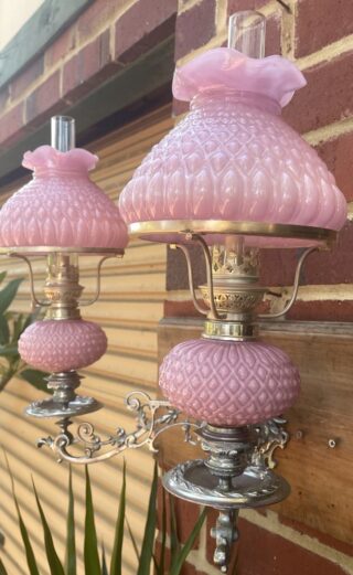 Pair Lilac Pink piano peg lamps - Image 6