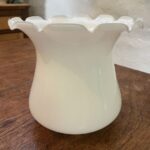 3 3/4" Opal tulip glass shade - damage to base