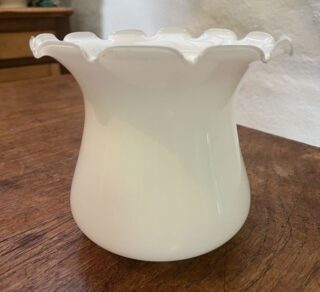 3 3/4" Opal tulip glass shade - damage to base