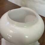 3 3/4" Opal tulip glass shade - damage to base - Image 2