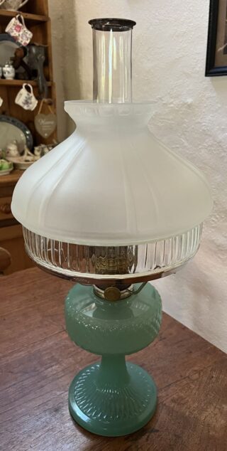 Aladdin Jade Green Moonstone oil lamp